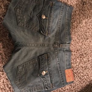 True Religion Distressed Denim Shorts - 28